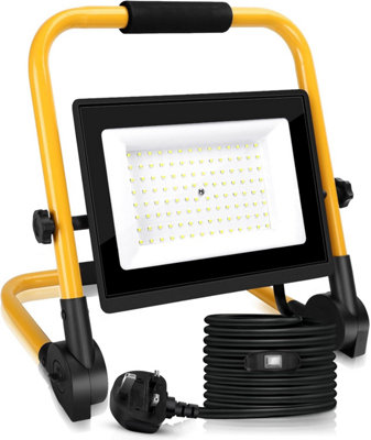 Aigostar LED Work Light, 100W Job Site Light 9000LM with 13ft Wire & Switch