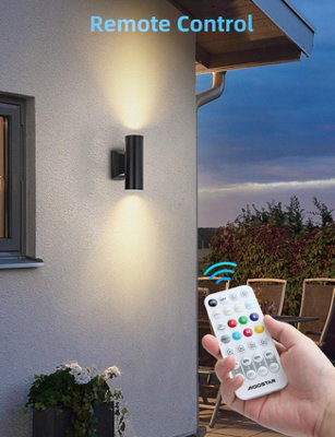 hoftronicsmart Wandlamp LED downlight 5,5W 345lm dimbaar RGBWW GU10 IP65 zwart wifi bluetooth spraakbesturing Google Home Alexa Siri