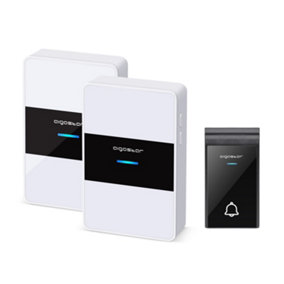 Aigostar Panda Series Wireless Doorbell, IP44 Waterproof Cordless Doorbell Kit with 2 Receiver