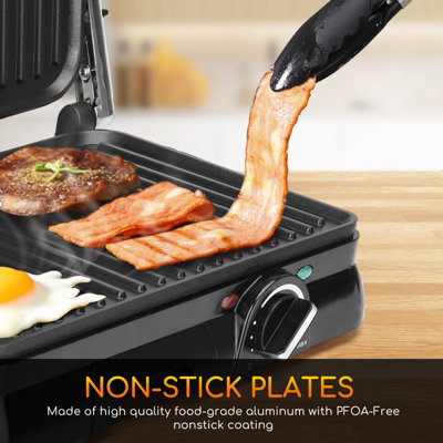 Aigostar Sandwich Toaster 2000W, with Improved Non-Stick Coating and 180 Degree Flat Grill