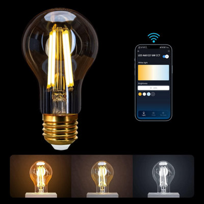 Aigostar Smart Bulb E27 WiFi Smart Bulb 6W Works with Alexa&Google Home