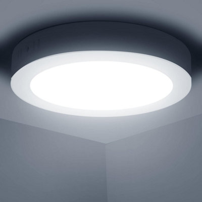 Aigostar Ultra-Thin 18W Round Surface Mounted LED Ceiling Lights, 2100Lumen Cool White 6500K