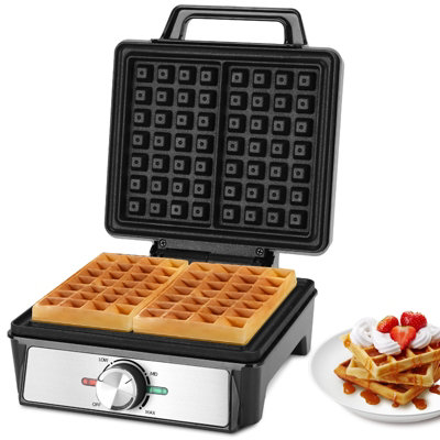 Aigostar Waffle Maker with Deep Fill Anti Spill Plates, 1600W Fast ...