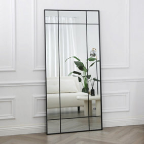 Aion - Large Industrial Mirror with Black Frame - 170x80