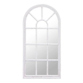 Air Arch Window Style Wall Mirror White Rustic 69x34cm