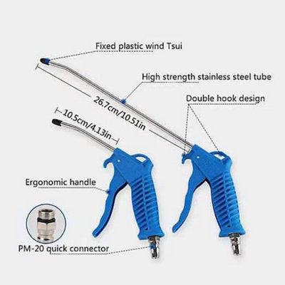 Air Compressor Air Duster Gun, Compressed Air Blow Gun Nozzle Tool, 3 Pack