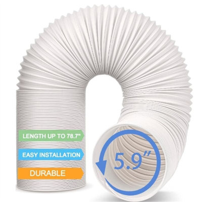 Portable AC Exhaust Hose – 5.9 Inch Diameter, 59 Inch Length, Polypropylene Vent Tube