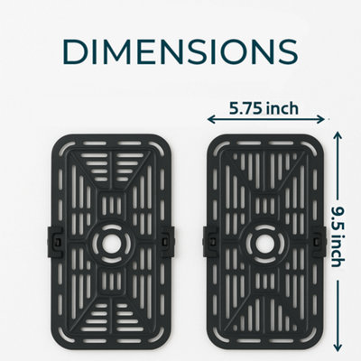 Air Fryer x2 Pack of Replacement Air Fryer Grill Pan Crisping Plates for Dual Air Fryers Black