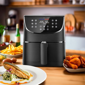 Air Fryers Oven 5.5L XXL Oil Free Air Fryer 1800W with Rapid Air Technology for Healthy Fast Cooking & 55% Energy-Saving