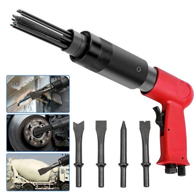 Air Hammer Needle Descaler Gun with 4 Chisels