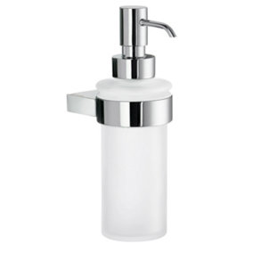 AIR - Holder in Polished Chrome with Frosted Glass Soap Dispenser