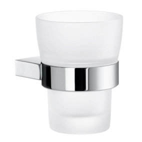 AIR - Holder in Polished Chrome with Frosted Glass Tumbler