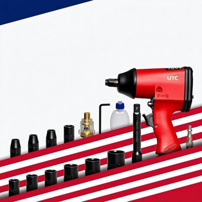 Air Impact Wrench Kit 1 2 Inch Drive 17 Piece Socket Set With Extension ...