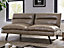 Air Leather Sofa Bed Padded Fabric 3 Seater Sofa Bed Function New, Grey