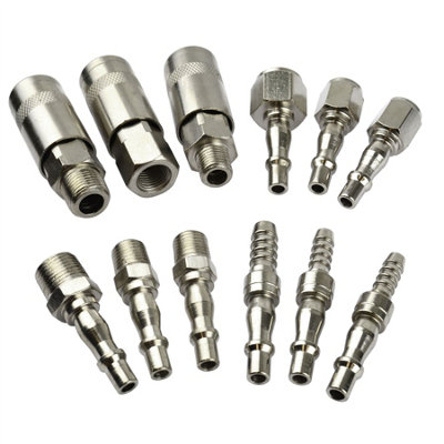2 Pack 1/4 NPT Quick Release Air Hose Coupler Fittings - Twist Lock Connectors