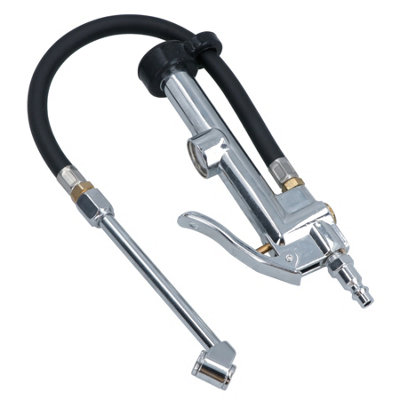 Air Line Tyre Wheel Inflator with Dual Head Push Pull Connector 0-250 psi