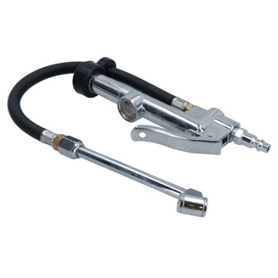 Air Line Tyre Wheel Inflator with Dual Head Push Pull Connector 0-250 psi