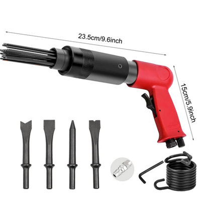 Air Needle Descaler Hammer Chisel Gun with 4 Chisels
