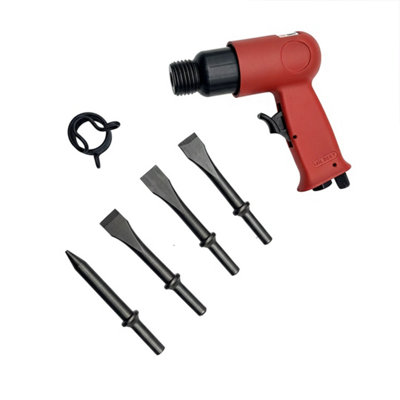 Air Needle Descaler Hammer Chisel Gun with 4 Chisels