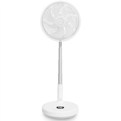 Air Pro 13" Pedestal Fan With Remote Control - Oscillating Foldable Height Adjustable Cooling Fan - LED Display - 12 Speed Turbo