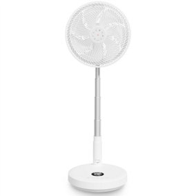 Air Pro 13" Pedestal Fan With Remote Control - Oscillating Foldable Height Adjustable Cooling Fan - LED Display - 12 Speed Turbo