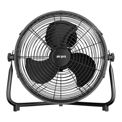 Air Pro 14" Floor Fan 3 Powerful Speed Settings & Adjustable Tilt Metal Blade & Body 1.6m Long Cable Air Cooling & Circulating Fan