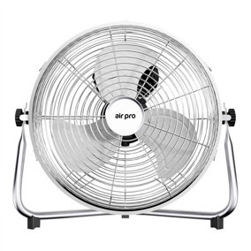 Air Pro 14" Floor Fan 3 Powerful Speed Settings & Adjustable Tilt Metal Blade & Body 1.6m Long Cable Air Cooling & Circulating Fan