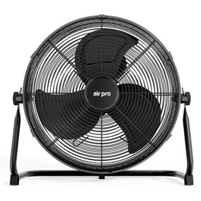 Air Pro 16" Floor Fan 3 Powerful Speed Settings & Adjustable Tilt Metal Blade & Body 1.6m Long Cable Air Cooling & Circulating Fan