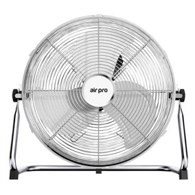 Air Pro 16" Floor Fan 3 Powerful Speed Settings & Adjustable Tilt Metal Blade & Body 1.6m Long Cable Air Cooling & Circulating Fan