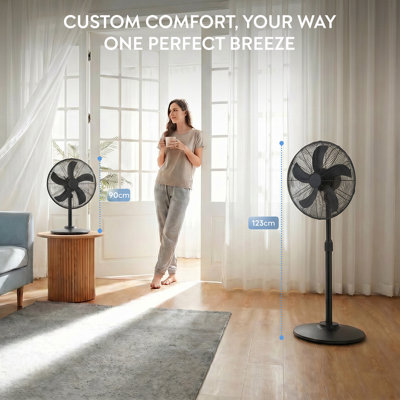 Air Pro 16'' Pedestal Fan Adjustable Height Standing Fan Wide-Angled ...