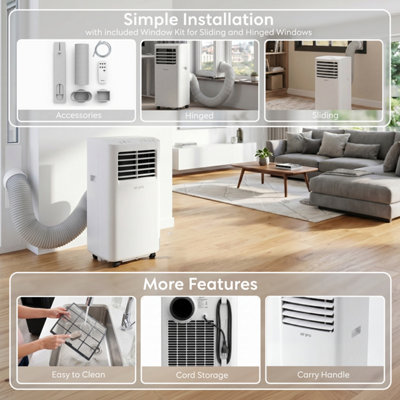 Air Pro 3-in-1 Portable Air Conditioner 5000 BTU Smart Wifi, 24H Timer ...