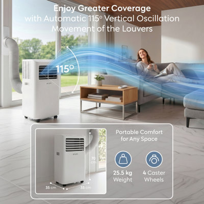 Air Pro 4-in-1 Portable Air Conditioner 12000 BTU Smart Wifi, 24H Timer ...