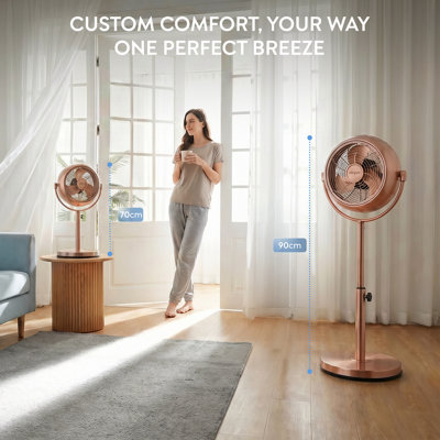 Air Pro 8'' Pedestal Fan Retro Style Fan Adjustable Height and ...