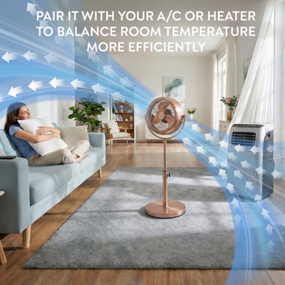 Air Pro 8'' Pedestal Fan Retro Style Fan Adjustable Height and ...