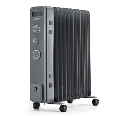 Air Pro Oil Filled 11 Fin Portable Electric Radiator Heater 2500W