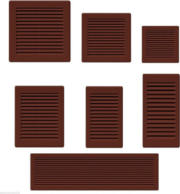 Air-Tech Vent Grille Brown Plastic Wall Ducting Ventilation Cover Variety of Sizes (110 x 460mm)