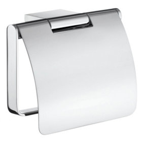 AIR - Toilet Roll Holder with Cover in Polished Chrome
