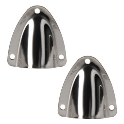 Air Vent Drain Cover Clamshell Shell Shaped Polished Stainless Steel 45mm 2PK