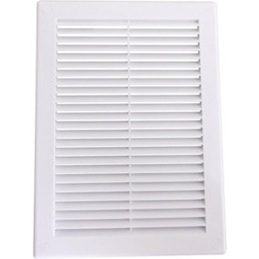 Air Vent Grille White Plastic Wall Ducting Ventilation Cover 4" 6" 8" 10" 12" 14 (150x150mm with flyscreen)