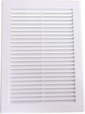 Air Vent Grille White Plastic Wall Ducting Ventilation Cover 4" 6" 8" 10" 12" 14 (200x200mm)