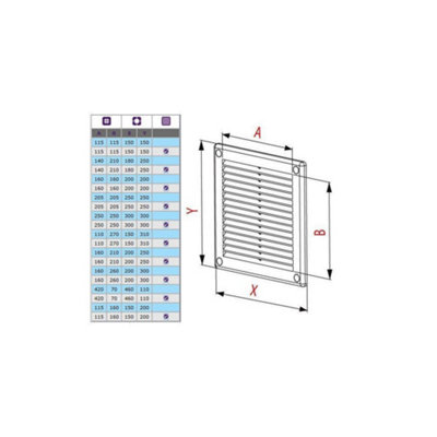 Air Vent Grille White Plastic Wall Ducting Ventilation Cover 4" 6" 8" 10" 12" 14 (200x250mm)