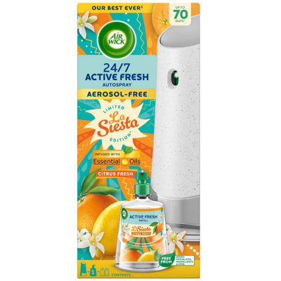 Airwick Ricarica Lino Nell'Aria Per Freshmatic Max - 6 Pezzi Da 250 Ml - Profumo Di Lino Asciutto, Mela Verde E Brezza Leggera - Durata Fino A 60 Giorni