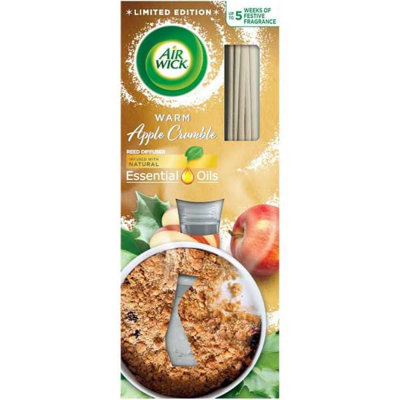 Air Wick Warm Apple Crumble Reed Air Freshener 33ml - Long-lasting fragrance - Pack of 12