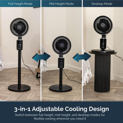 Air360 Oscillating Adjustable Height Fan Black by Rediffusion REDAC04BK