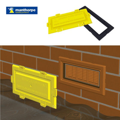 Airbrick Flood Water Defence Protection Cover with Blue/Black Coloured Frame