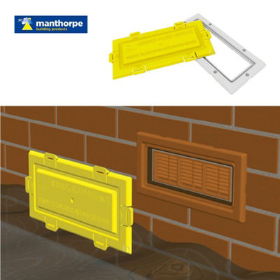 Airbrick Flood Water Defence Protection Cover with White Coloured Frame