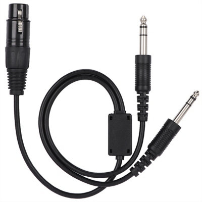 Airbus XLR to GA Dual Plug 5-Pin Headset Adapter Cable for Aviation Headphones