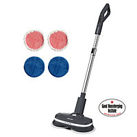 AirCraft PowerGlide Cordless Rechargeable Hard Floor Cleaner and Polisher with 4 Cleaning and Buffing Pads for all floor types