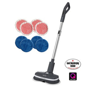 AirCraft PowerGlide  Cordless Rechargeable Hard Floor Cleaner and Polisher with 8 Cleaning and Buffing Pads for all floor types