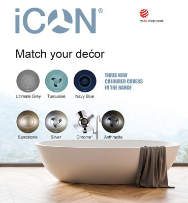 Airflow ICON 60 Lüfterabdeckung Anthrazit – Passend Für ICON 60 Abluftventilator – Elegantes Design Für Badezimmer, Küche & Co.